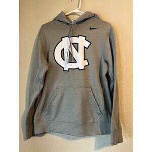 Nike Therma Fit North Carolina Tar Heels Sweatshirt Hooded Gray Mens Small